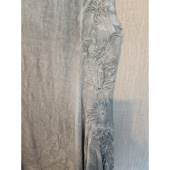Pol Womens Gray mineral wash tunic sleeveless floral embroidery Size S - Picture 5 of 15